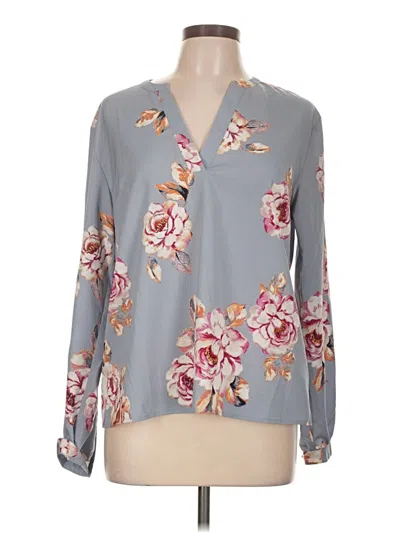 Pre-owned A New Day Long Sleeve Blouse In Gray