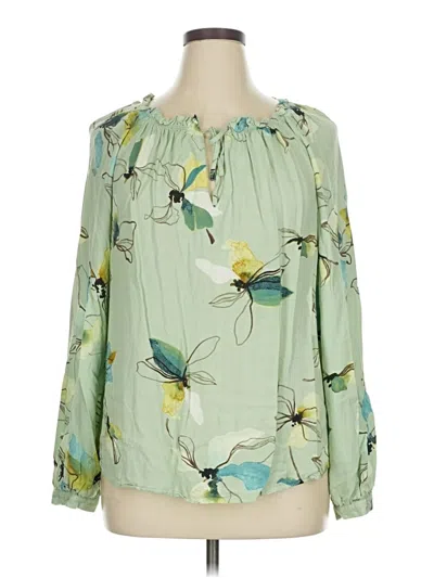 Pre-owned A New Day Long Sleeve Blouse In Green