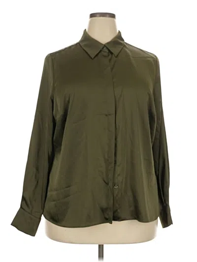 Pre-owned A New Day Long Sleeve Blouse In Green