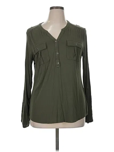 Pre-owned A New Day Long Sleeve Blouse In Green