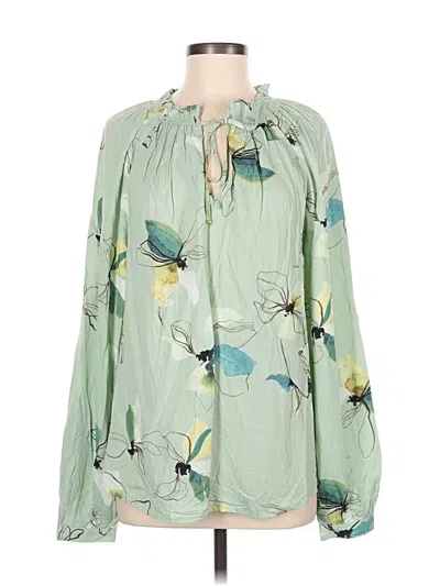 Pre-owned A New Day Long Sleeve Blouse In Green