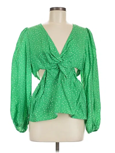Pre-owned A New Day Long Sleeve Blouse In Green