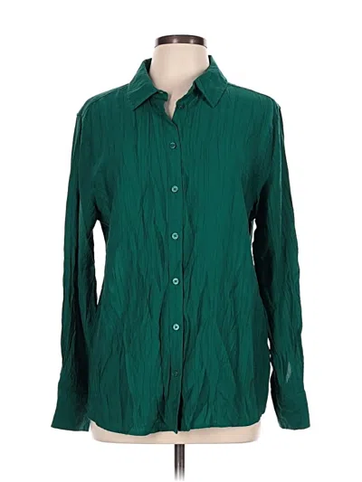 Pre-owned A New Day Long Sleeve Blouse In Green