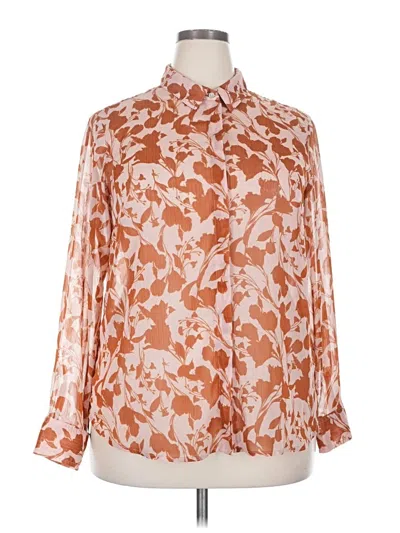 Pre-owned A New Day Long Sleeve Blouse In Orange