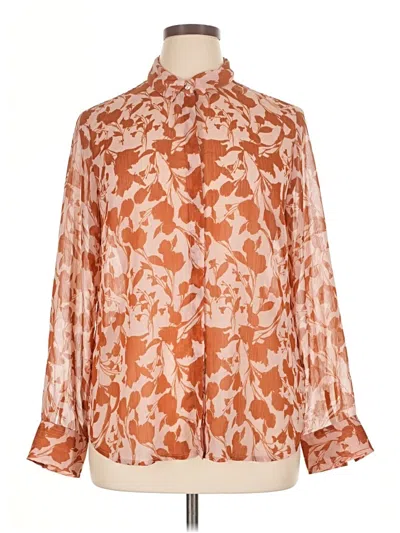 Pre-owned A New Day Long Sleeve Blouse In Orange