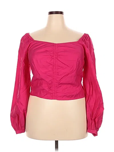 Pre-owned A New Day Long Sleeve Blouse In Pink