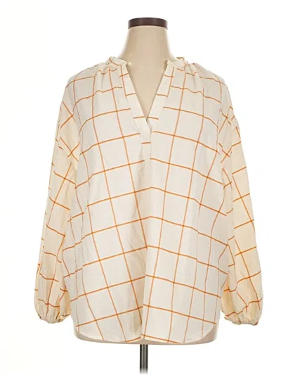 Pre-owned A New Day Long Sleeve Blouse In White