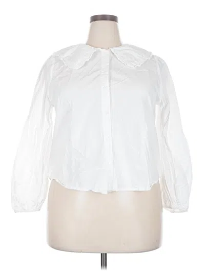 Pre-owned A New Day Long Sleeve Blouse In White