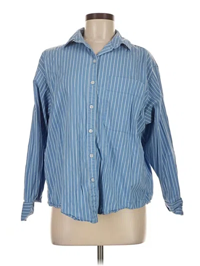 Pre-owned A New Day Long Sleeve Button Down Shirt In Blue
