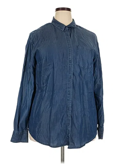 A New Day Long Sleeve Button Down Shirt In Blue