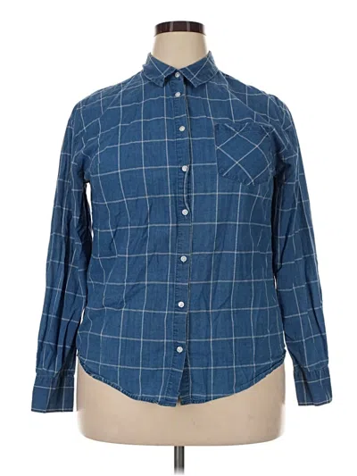 Pre-owned A New Day Long Sleeve Button Down Shirt In Blue