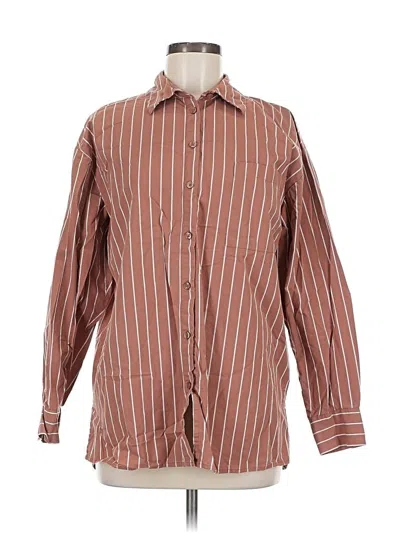 Pre-owned A New Day Long Sleeve Button Down Shirt In Brown