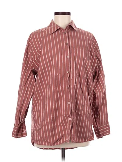 Pre-owned A New Day Long Sleeve Button Down Shirt In Burgundy