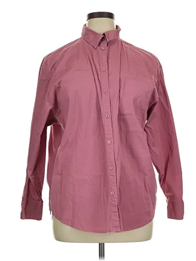 Pre-owned A New Day Long Sleeve Button Down Shirt In Burgundy