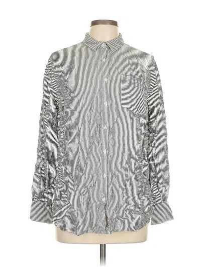 Pre-owned A New Day Long Sleeve Button Down Shirt In Gray