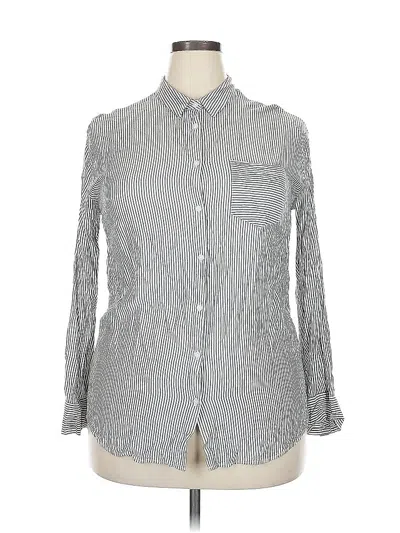 Pre-owned A New Day Long Sleeve Button Down Shirt In Gray