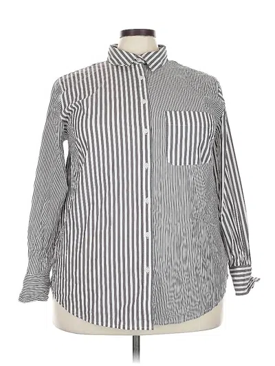 Pre-owned A New Day Long Sleeve Button Down Shirt In Gray