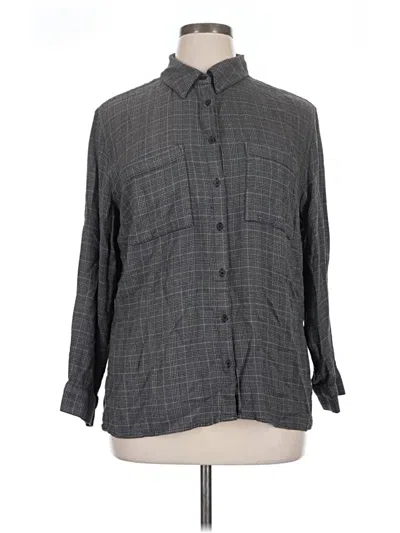 Pre-owned A New Day Long Sleeve Button Down Shirt In Gray