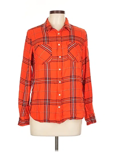 Pre-owned A New Day Long Sleeve Button Down Shirt In Orange