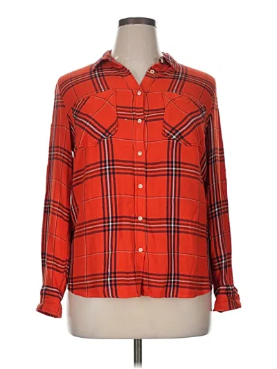 Pre-owned A New Day Long Sleeve Button Down Shirt In Orange