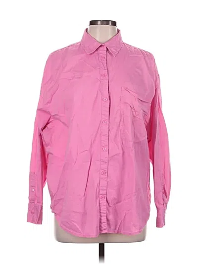 Pre-owned A New Day Long Sleeve Button Down Shirt In Pink