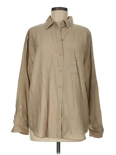 Pre-owned A New Day Long Sleeve Button Down Shirt In Tan