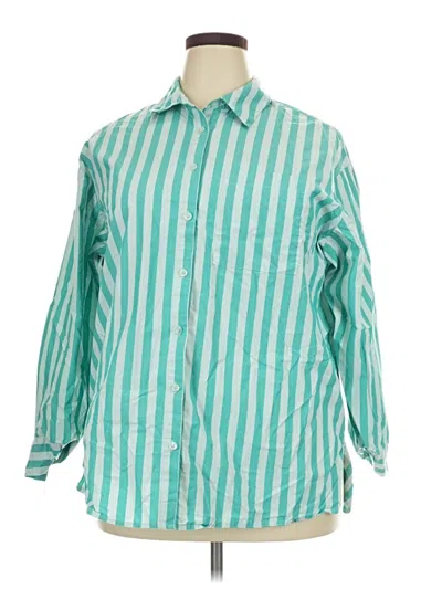 Pre-owned A New Day Long Sleeve Button Down Shirt In Teal