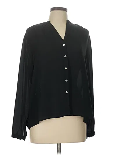 Pre-owned A New Day Long Sleeve Polo Shirt In Black