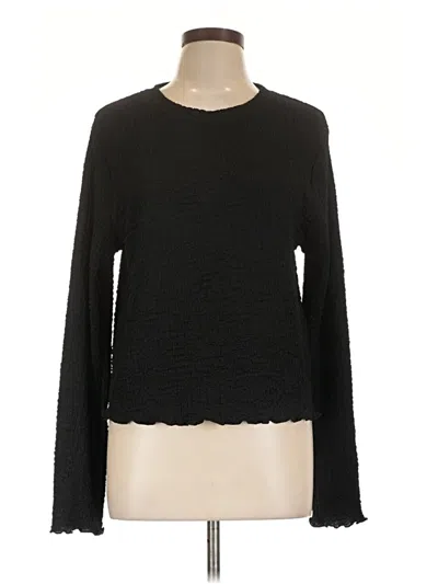 Pre-owned A New Day Long Sleeve Top Black Crew Neck Tops