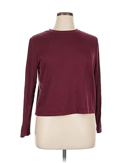 Pre-owned A New Day Long Sleeve Top Burgundy Crew Neck Tops