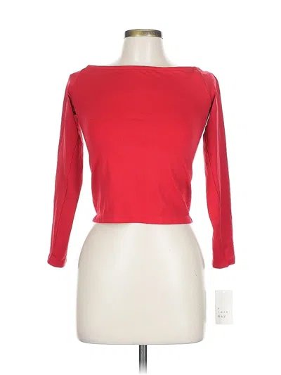 A New Day Long Sleeve Top Red Boatneck Tops