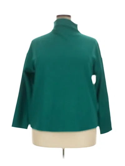 A New Day Long Sleeve Top Teal Turtleneck Tops