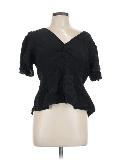 Pre-owned A New Day Short Sleeve Blouse In Black