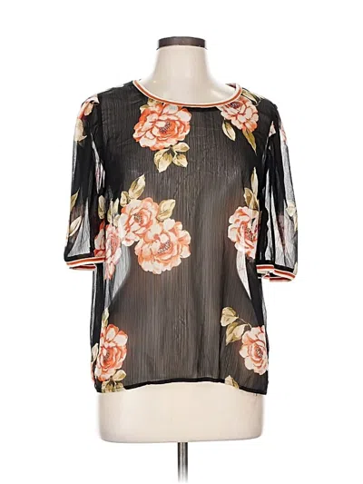 Pre-owned A New Day Short Sleeve Blouse In Black