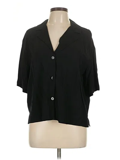 Pre-owned A New Day Short Sleeve Blouse In Black