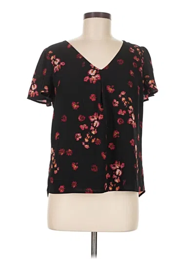 Pre-owned A New Day Short Sleeve Blouse In Black