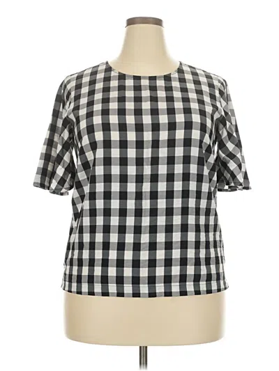 Pre-owned A New Day Short Sleeve Blouse In Black