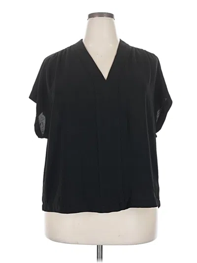 Pre-owned A New Day Short Sleeve Blouse In Black