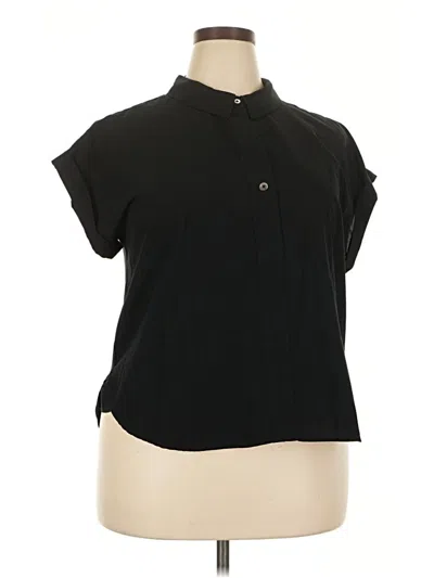Pre-owned A New Day Short Sleeve Blouse In Black