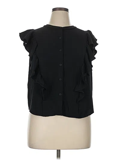 Pre-owned A New Day Short Sleeve Blouse In Black