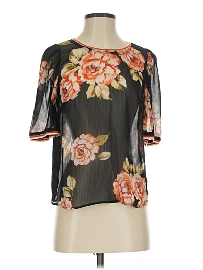 Pre-owned A New Day Short Sleeve Blouse In Black