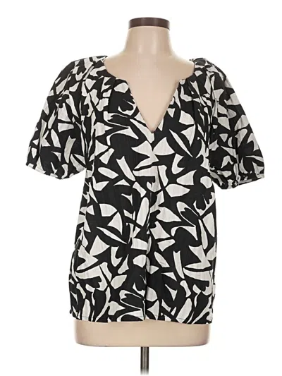 Pre-owned A New Day Short Sleeve Blouse In Black