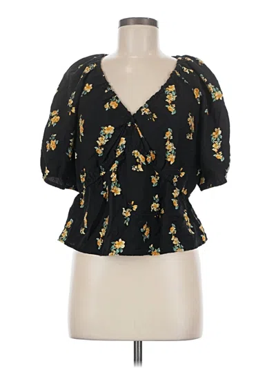 Pre-owned A New Day Short Sleeve Blouse In Black