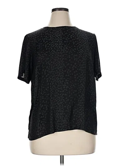 Pre-owned A New Day Short Sleeve Blouse In Black