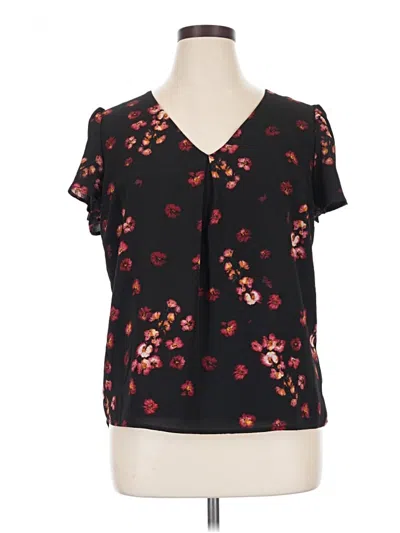 Pre-owned A New Day Short Sleeve Blouse In Black
