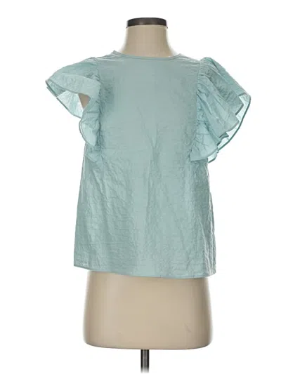 Pre-owned A New Day Short Sleeve Blouse In Blue