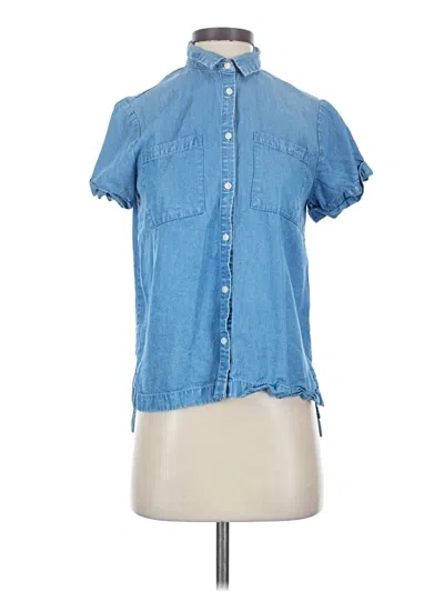 Pre-owned A New Day Short Sleeve Blouse In Blue