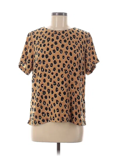 Pre-owned A New Day Short Sleeve Blouse In Brown