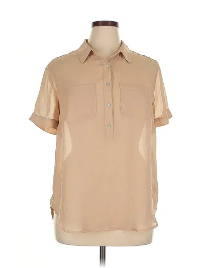 Pre-owned A New Day Short Sleeve Blouse In Brown