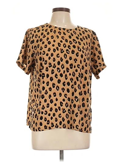 Pre-owned A New Day Short Sleeve Blouse In Brown